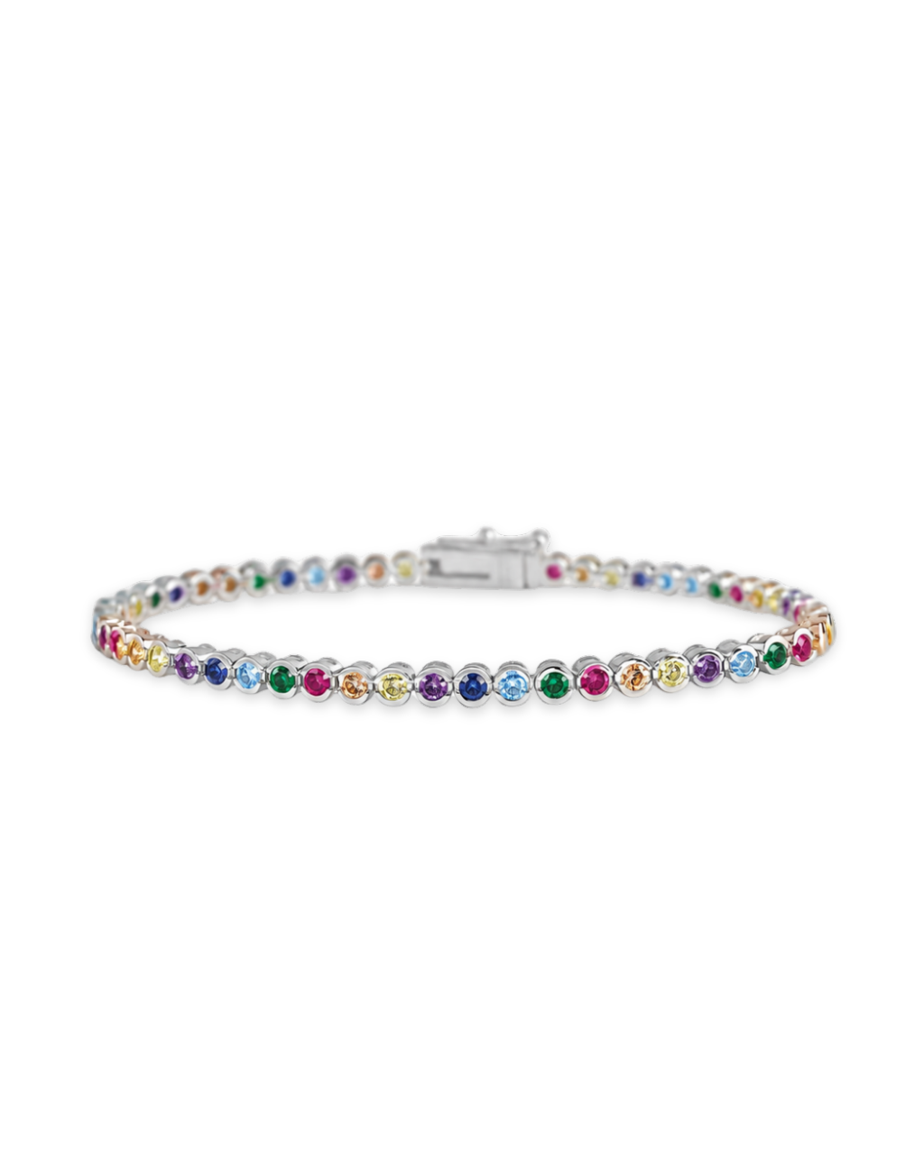 Helene Bezel Rainbow CZ Tennis Bracelet