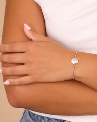 Sterling Silver CZ Constellation Disk Bolo Bracelet