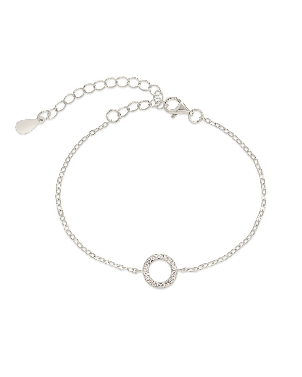 Sterling Silver CZ Circle & Chain Bracelet Set of 3 Bracelet Sterling Forever 