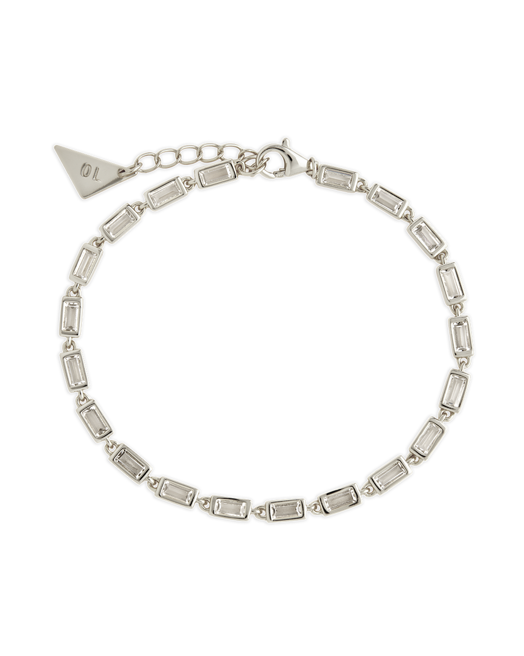 Sterling Silver Kenzie Baguette Sparkle Chain Bracelet