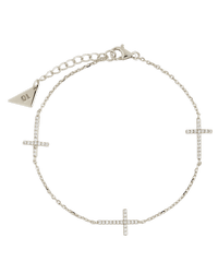 Sterling Silver Delicate CZ Cross Bracelet - Sterling Forever