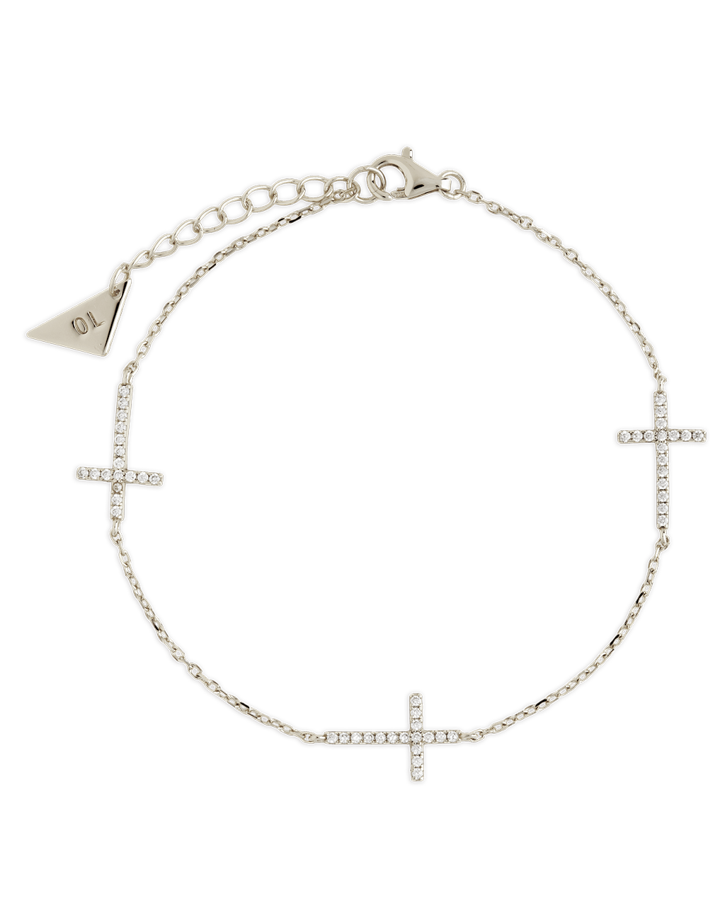 Sterling Silver Delicate CZ Cross Bracelet - Sterling Forever
