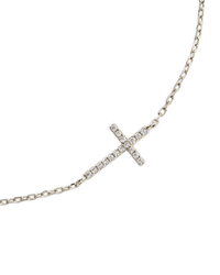 Sterling Silver Delicate CZ Cross Bracelet - Sterling Forever