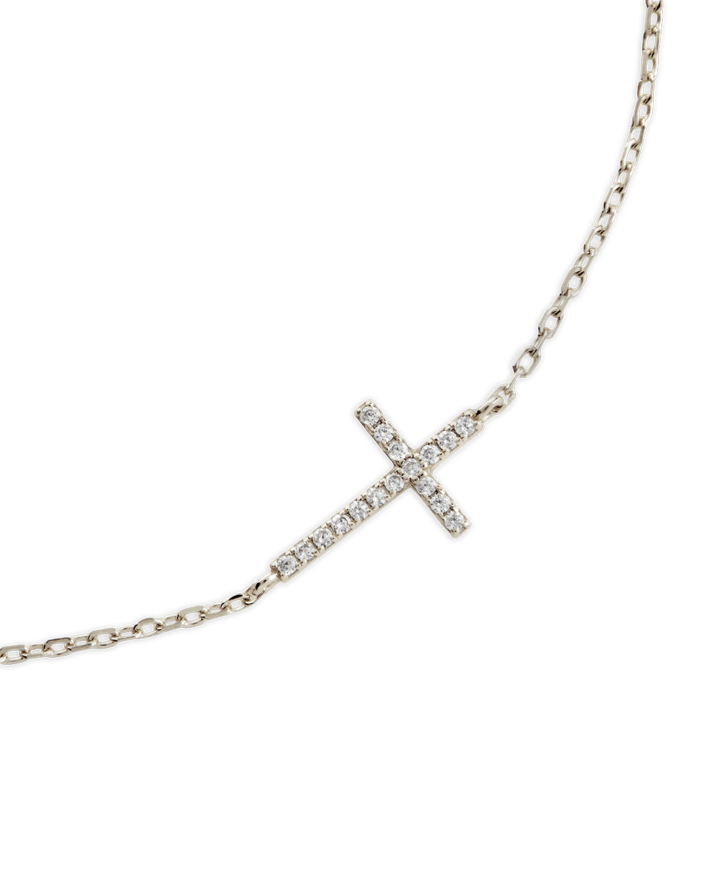 Sterling Silver Delicate CZ Cross Bracelet - Sterling Forever