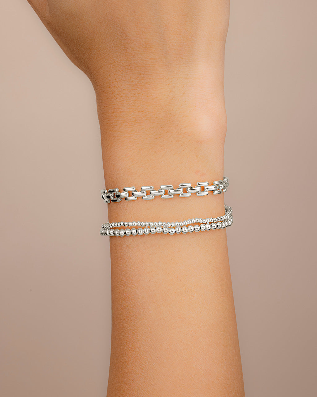 Link & Bead Bracelet Set of 3