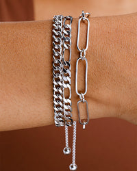 Layered Chain Bolo Bracelet