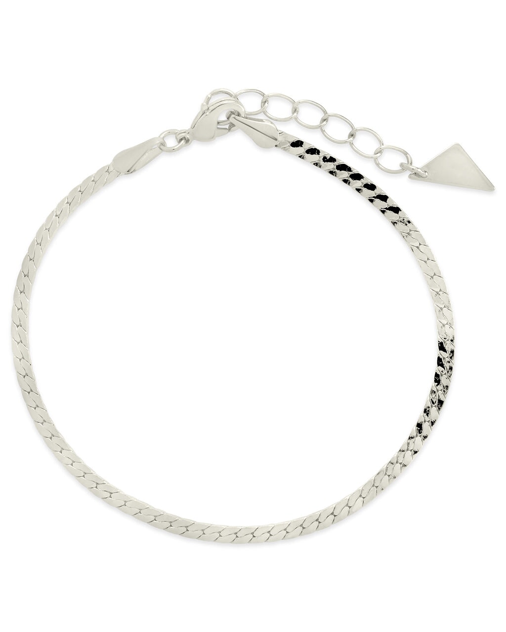 Bentley Flat Herringbone Chain Bracelet - Sterling Forever