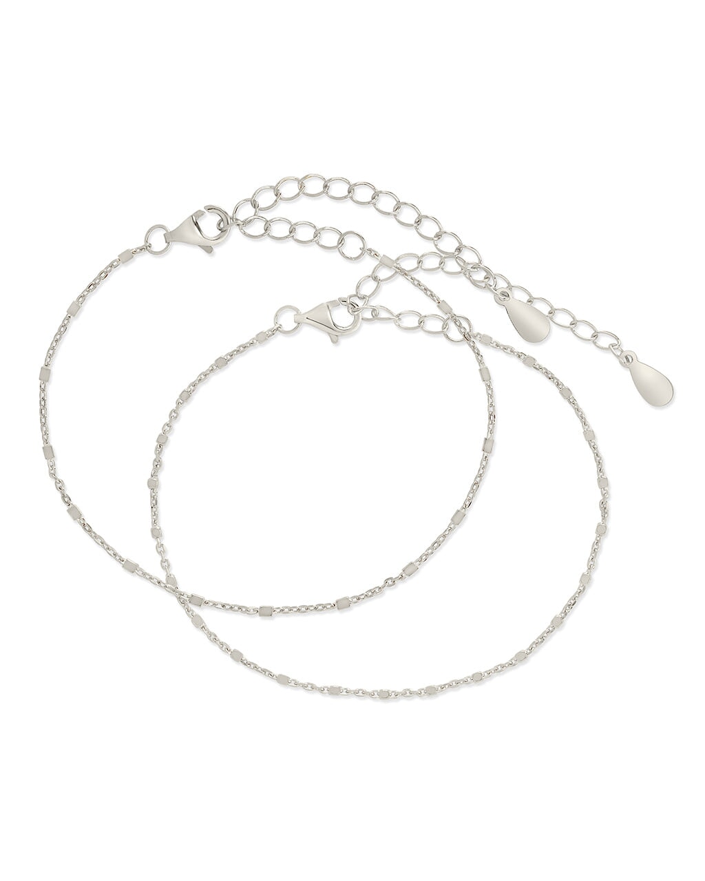 Sterling Silver CZ Circle & Chain Bracelet Set of 3 Bracelet Sterling Forever 
