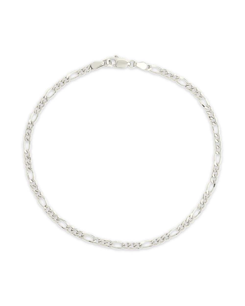 Sterling Silver Figaro Chain Bracelet