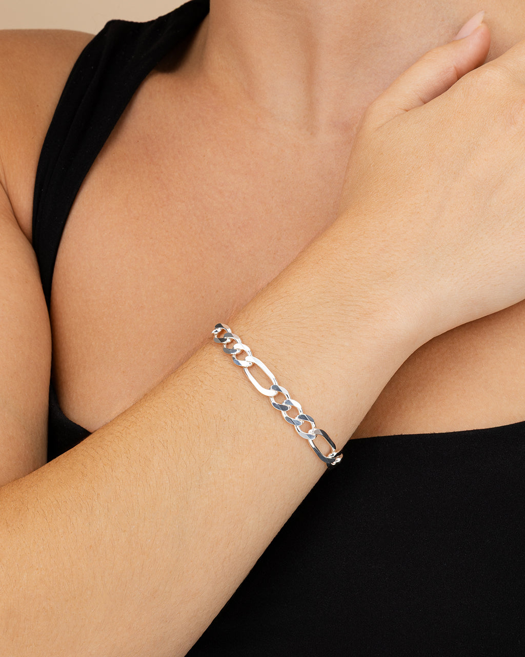 Dainty Sterling Silver Figarro Chain Bracelet