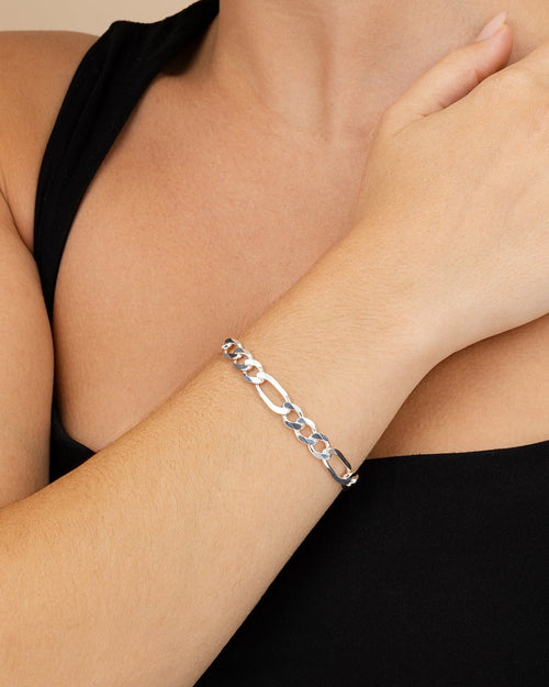 Dainty Sterling Silver Figarro Chain Bracelet - Sterling Forever