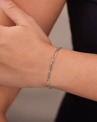 Sterling Silver Anne Dainty Figaro Chain Bracelet - Sterling Forever