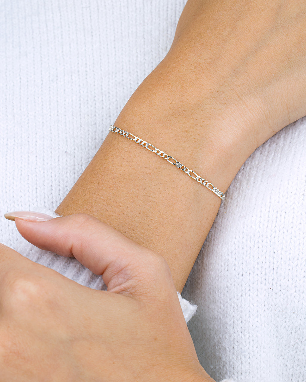 Sterling Silver Anne Dainty Figaro Chain Bracelet