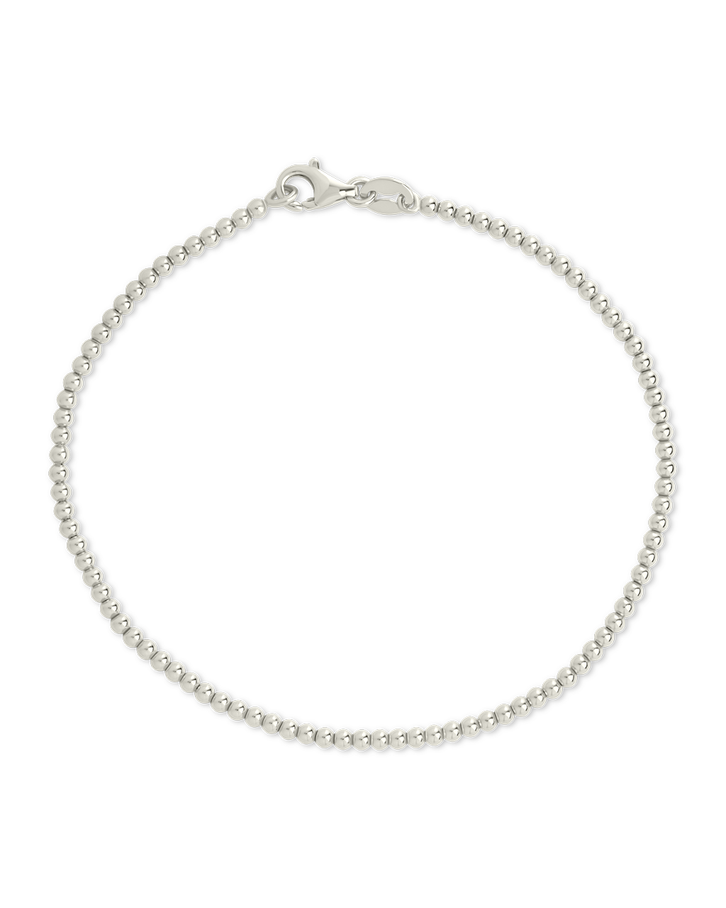Sterling Silver Basia Dainty Beaded Chain Bracelet