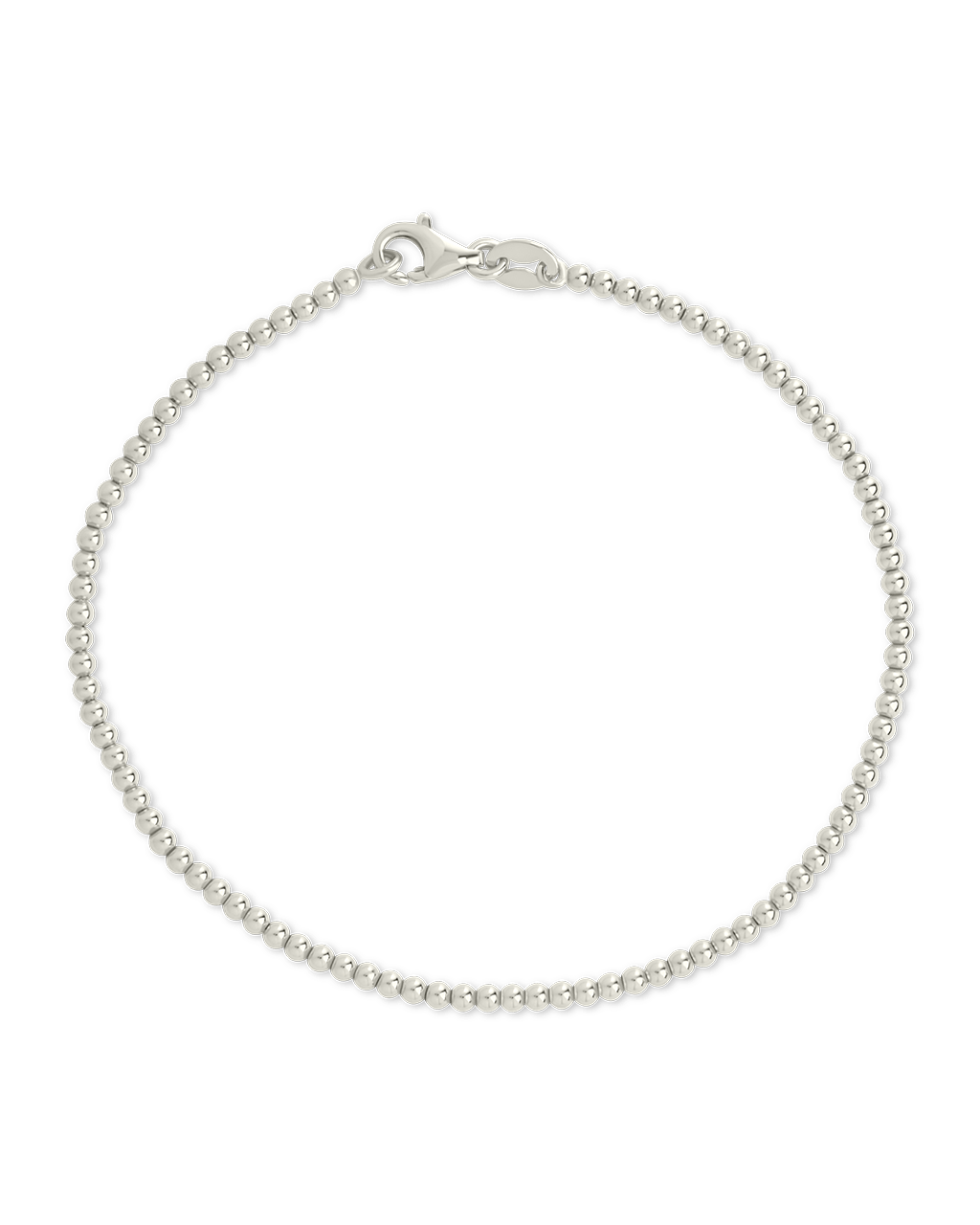 Sterling Silver Basia Dainty Beaded Chain Bracelet - Sterling Forever