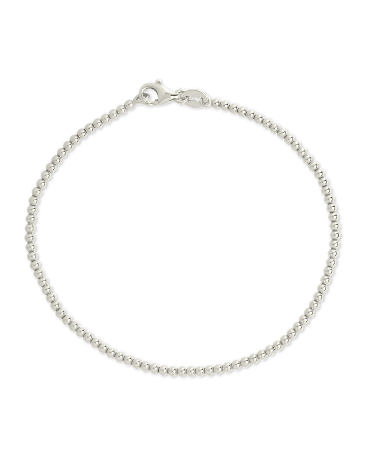 Sterling Silver Basia Dainty Beaded Chain Bracelet