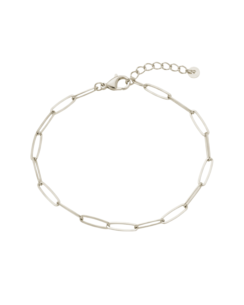 Sterling Silver Large Elongated Paperclip Chain Bracelet