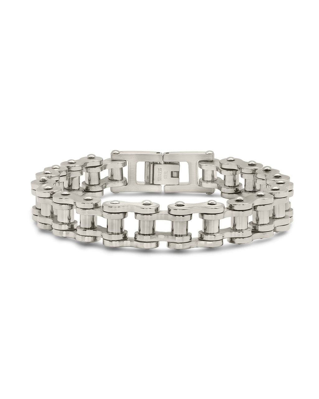Men's Bolt Chain Watch Band Bracelet Bracelet Sterling Forever Silver 