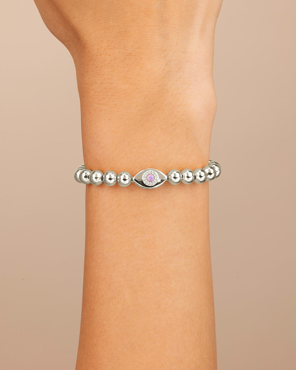 Davey Opal & CZ Evil Eye Beaded Bracelet