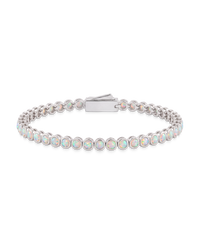 Helene Bezel White Opal Tennis Bracelet
