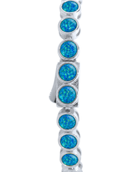 Helene Bezel Caribbean Blue Opal Tennis Bracelet