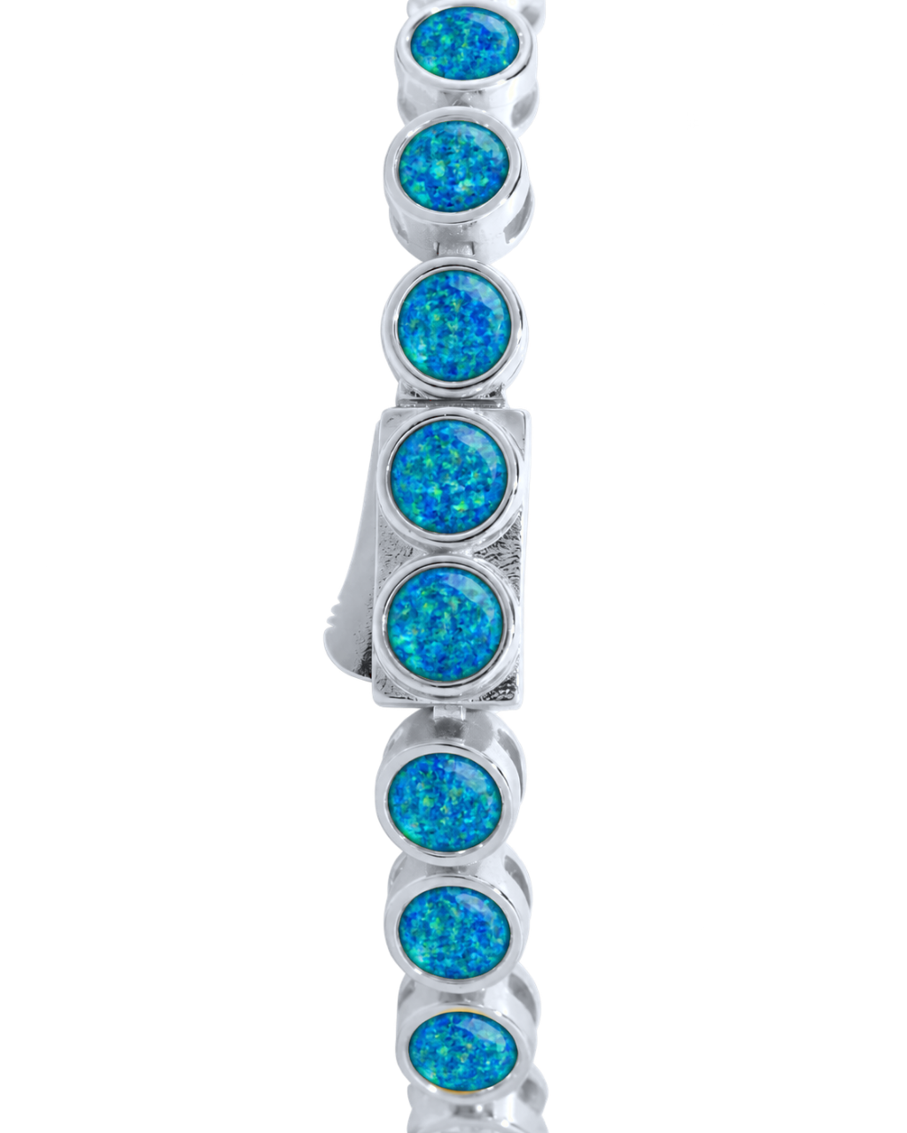 Helene Bezel Caribbean Blue Opal Tennis Bracelet