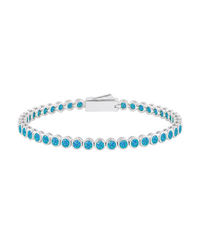 Helene Bezel Caribbean Blue Opal Tennis Bracelet
