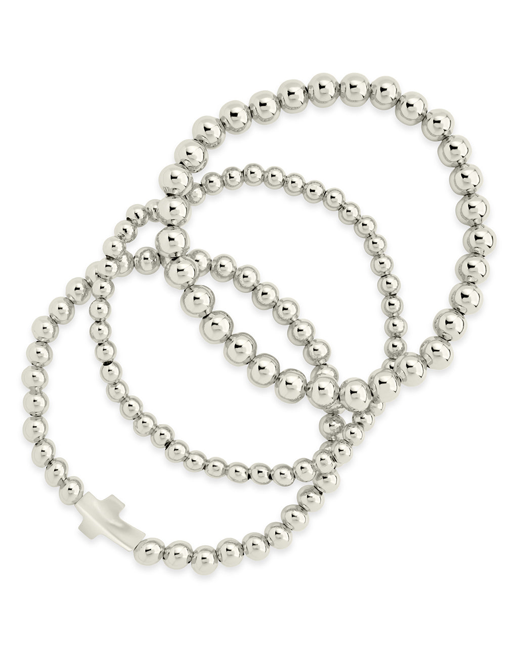 Mother of Pearl Cross Beaded Bracelet Set