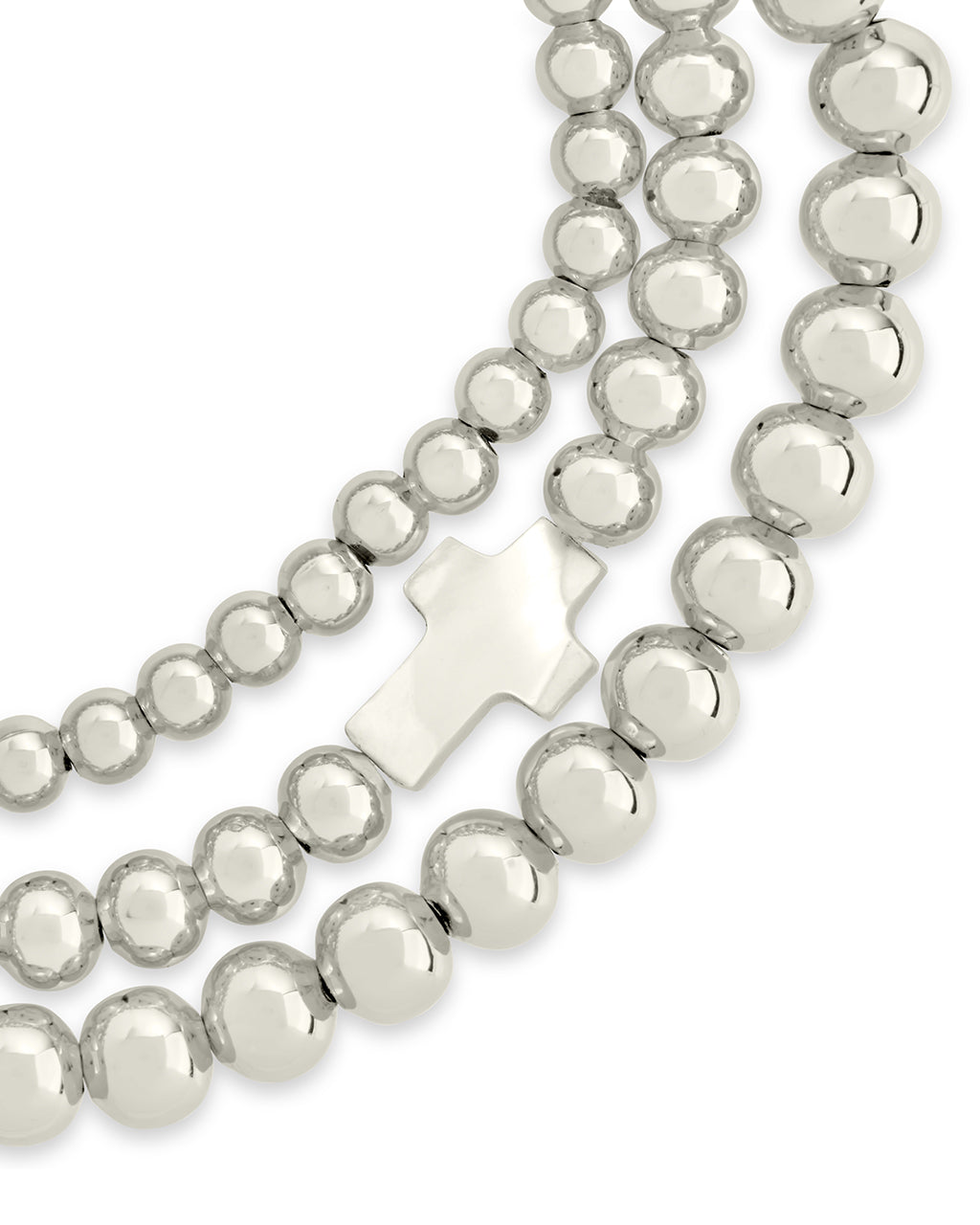 Mother of Pearl Cross Beaded Bracelet Set