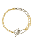 Elaine Dualtone Mixed Chain Toggle Bracelet - Sterling Forever