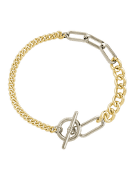 Elaine Dualtone Mixed Chain Toggle Bracelet - Sterling Forever