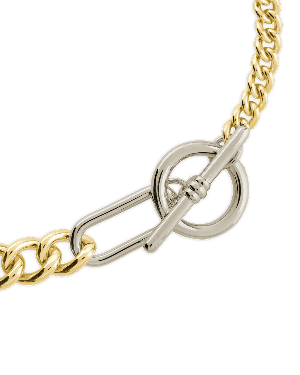Elaine Dualtone Mixed Chain Toggle Bracelet - Sterling Forever