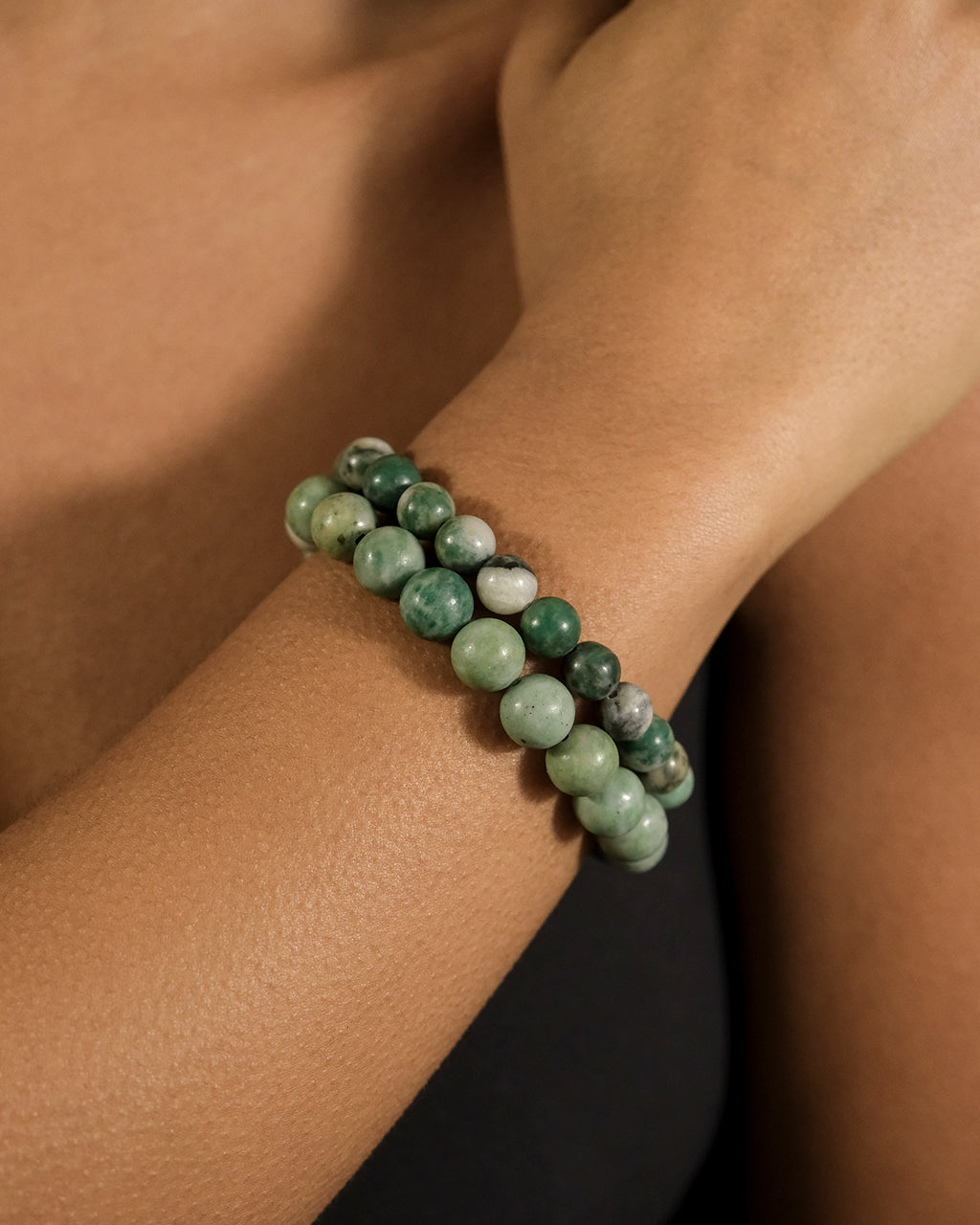 Jade Beaded Stretch Bracelet