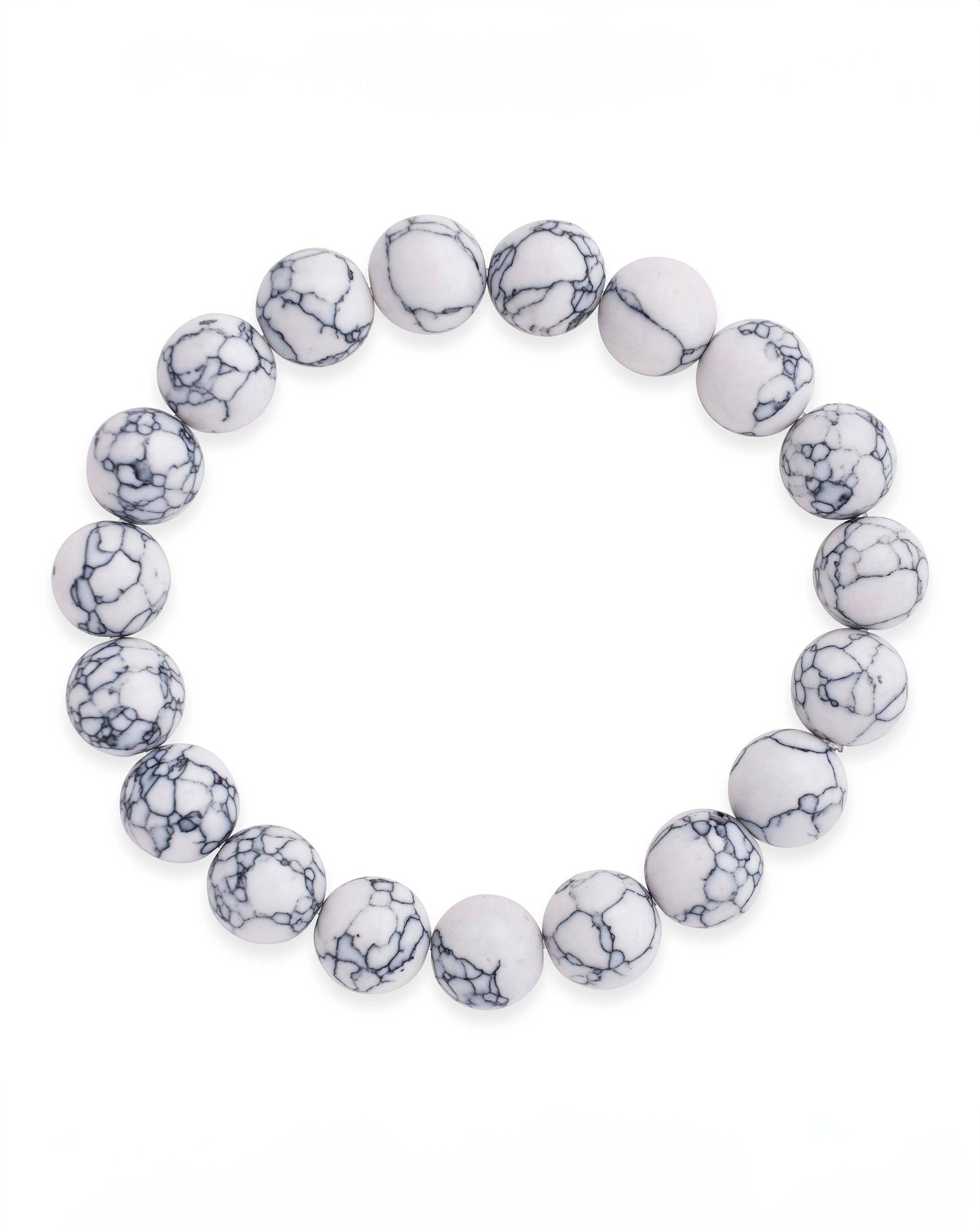 White Howlite Beaded Stretch Bracelet
