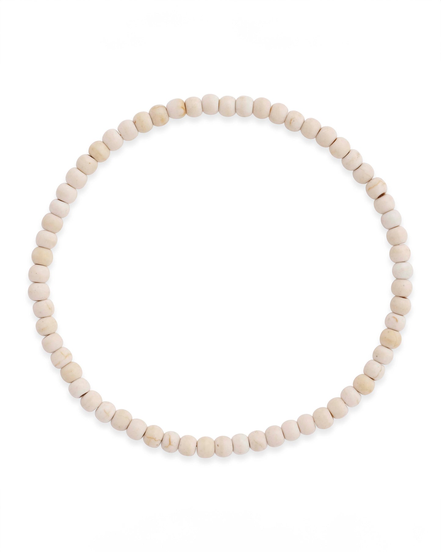 Cream Howlite Beaded Stretch Bracelet