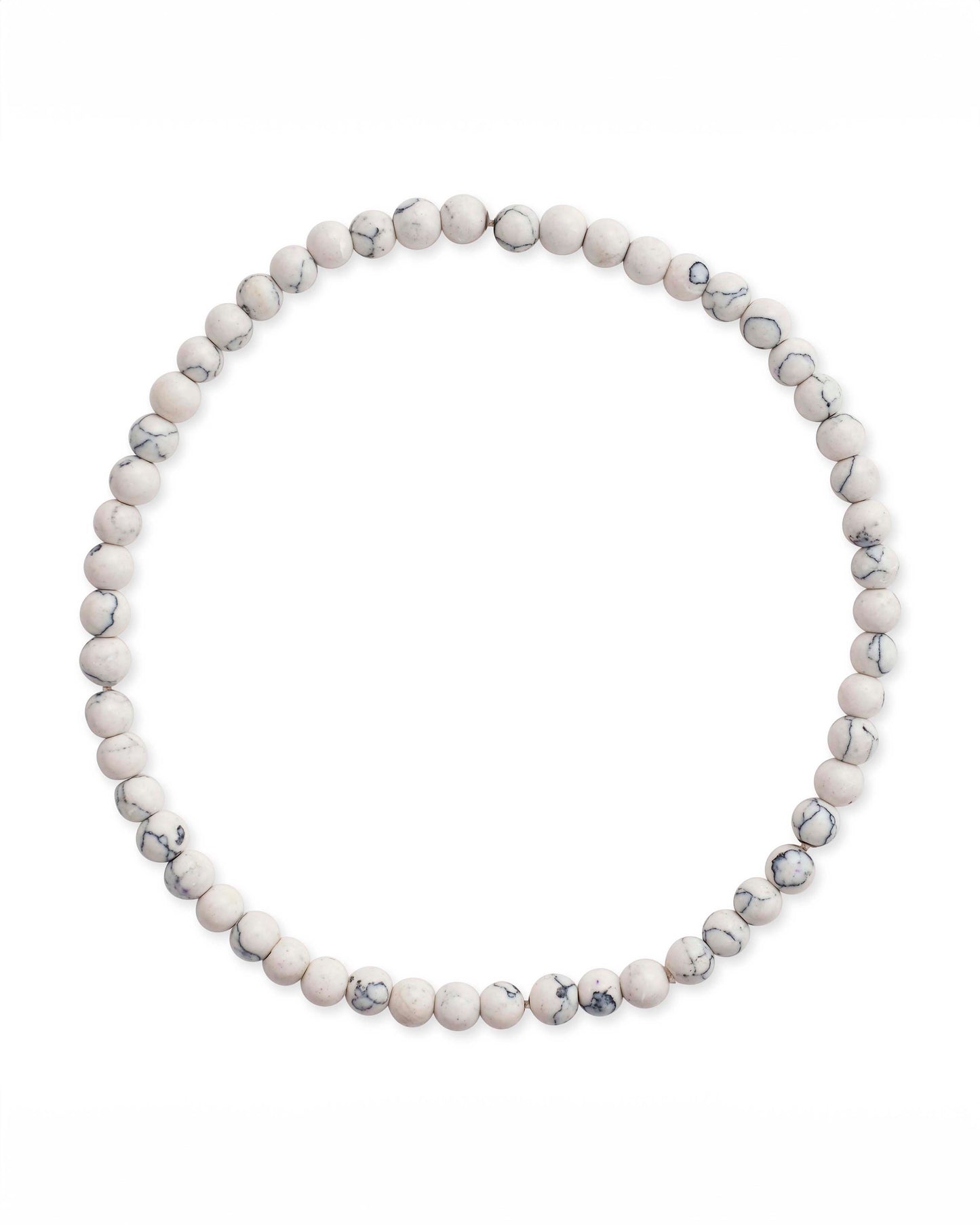 White Howlite Beaded Stretch Bracelet