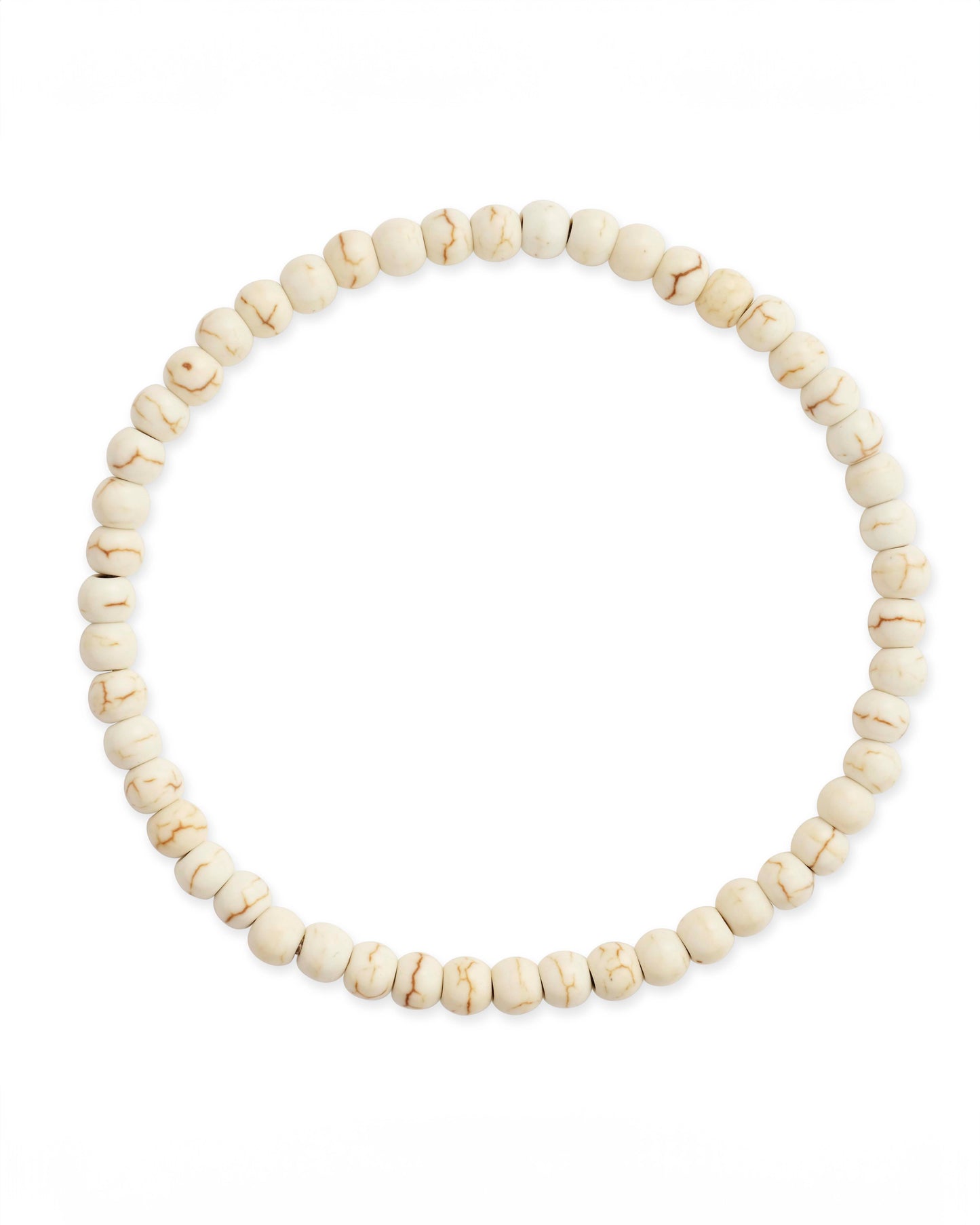Cream Howlite Beaded Stretch Bracelet