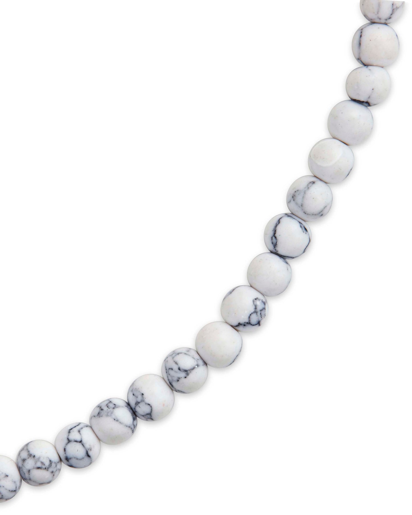White Howlite Beaded Stretch Bracelet