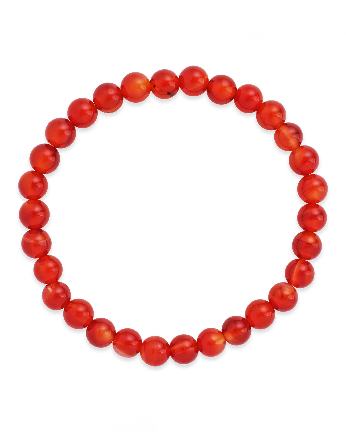 Red Agate Beaded Stretch Bracelet