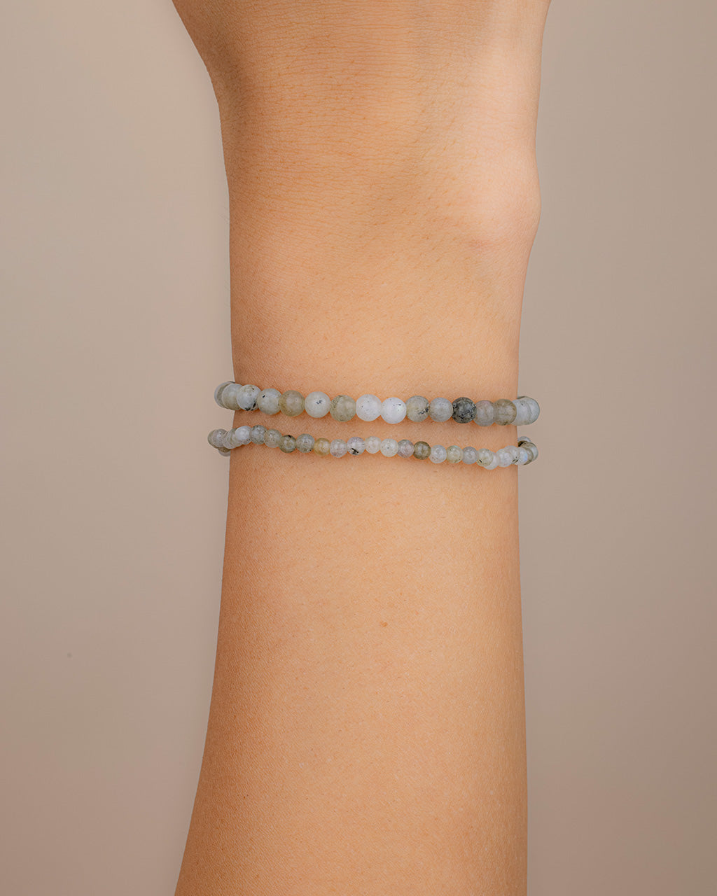 Stone Beaded Stretch Bracelet Set of 2