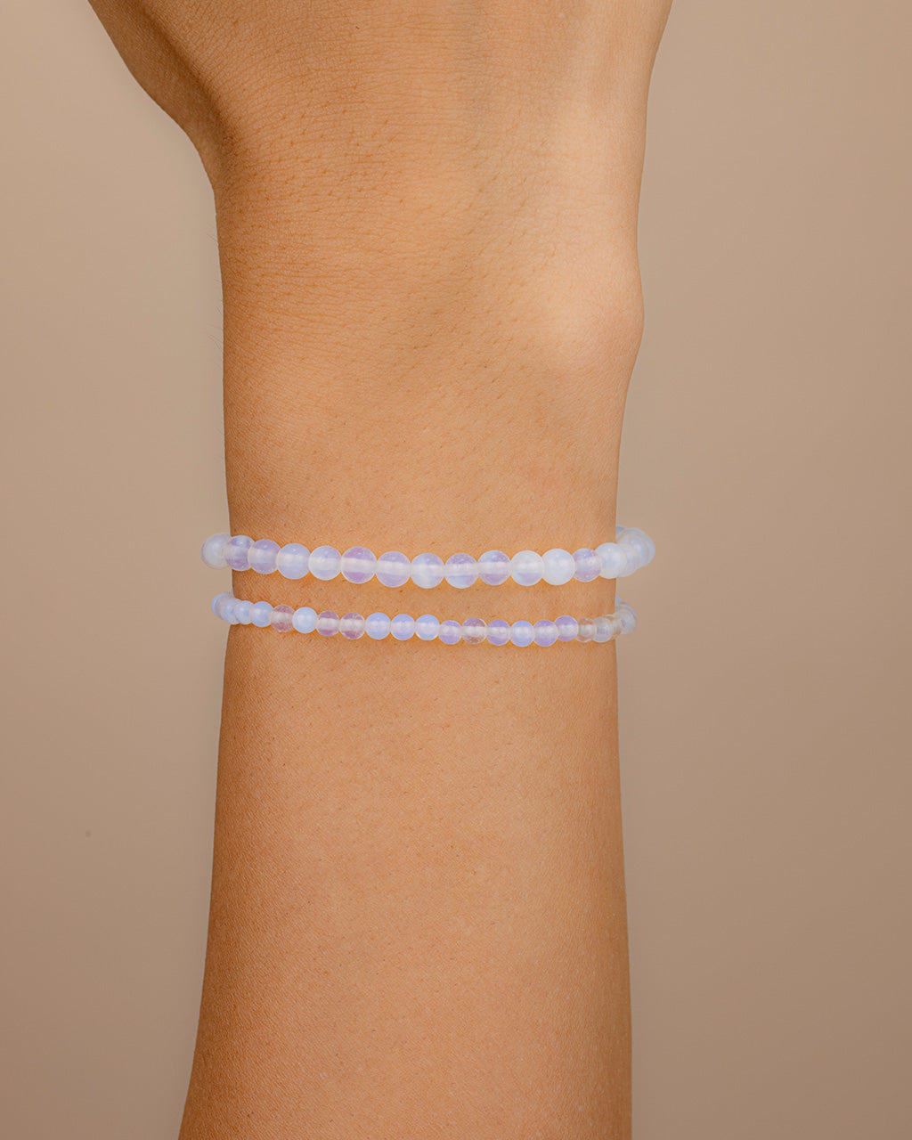 Stone Beaded Stretch Bracelet Set of 2