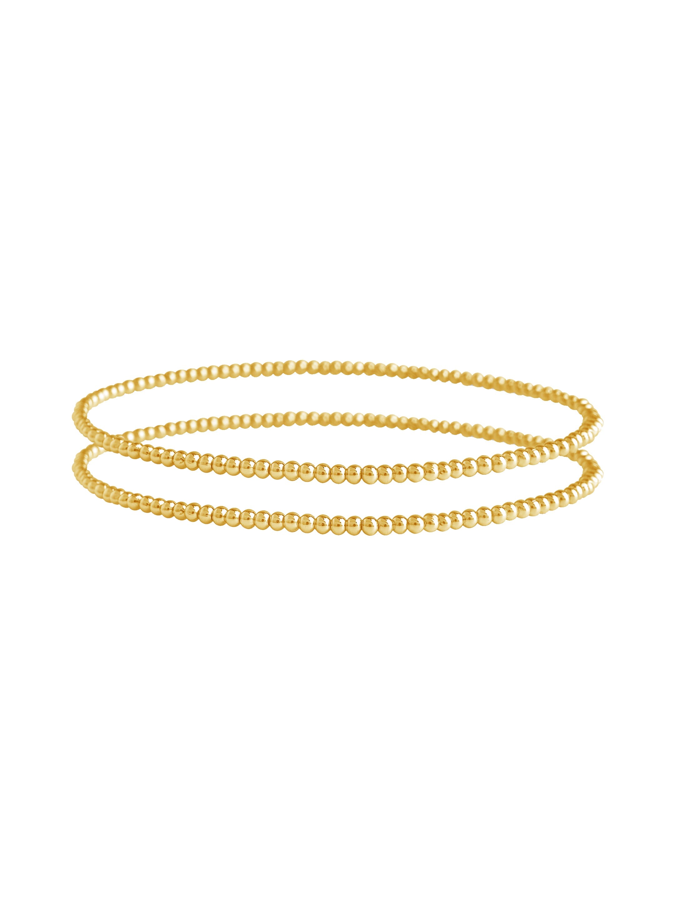 Beaded Stretch Bracelet Sets Bracelet Sterling Forever Gold 2mm/2mm 