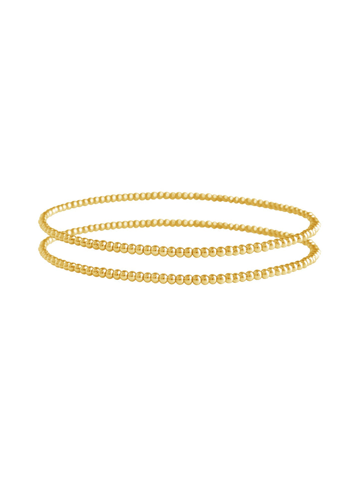 Sterling Silver Beaded Stretch Bracelet Sets