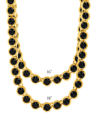 Helene Bezel Black CZ Tennis Necklace