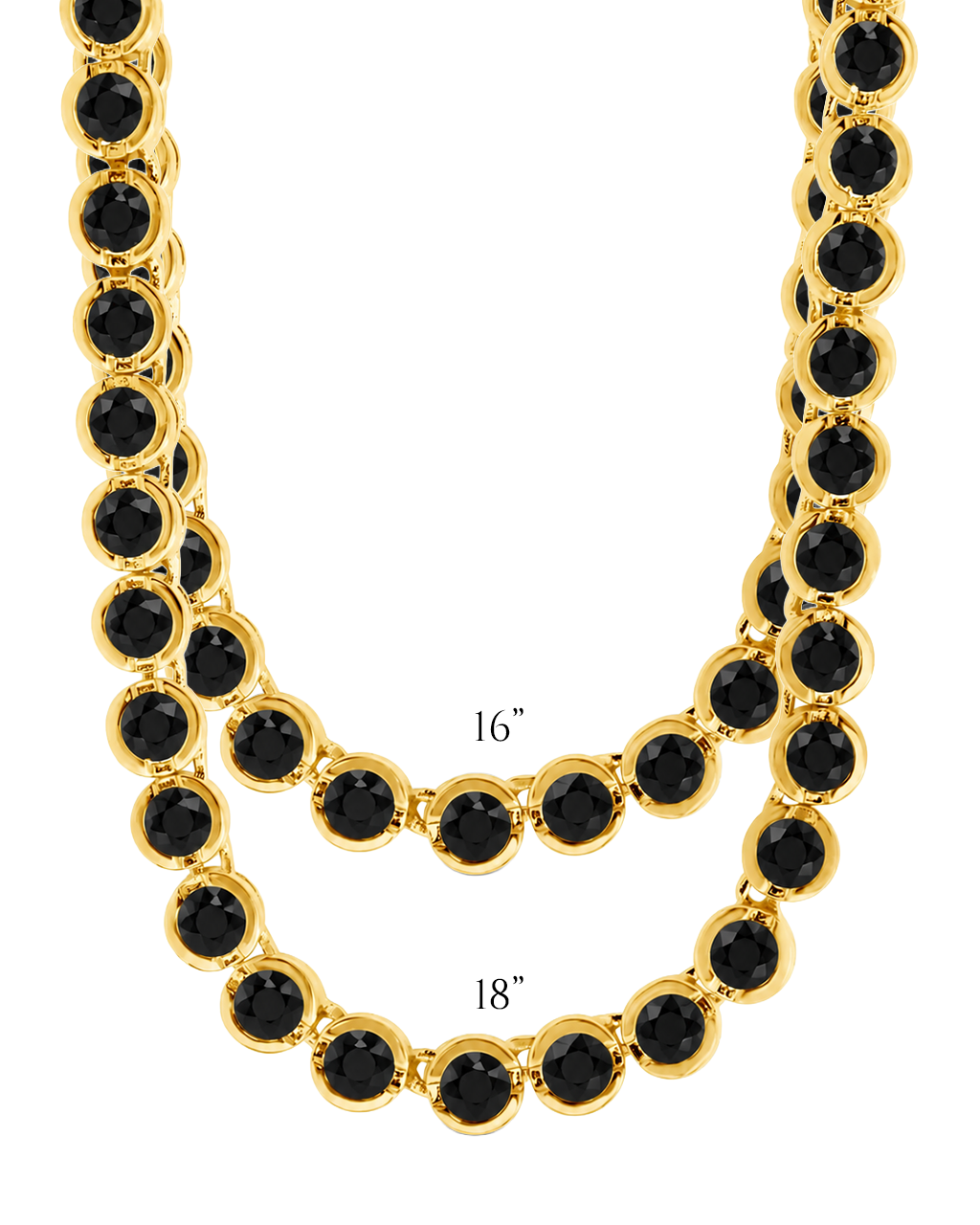 Helene Bezel Black CZ Tennis Necklace