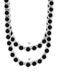Helene Bezel Black CZ Tennis Necklace