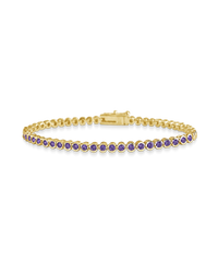 Helene Amethyst CZ Bezel Eternity Tennis Bracelet