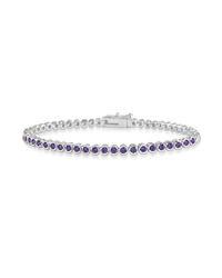 Helene Amethyst CZ Bezel Eternity Tennis Bracelet