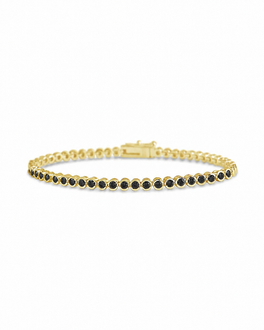 Helene Black CZ Bezel Eternity Tennis Bracelet