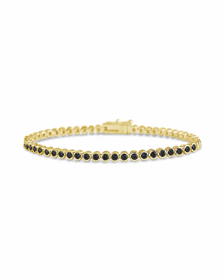 Helene Black CZ Bezel Eternity Tennis Bracelet